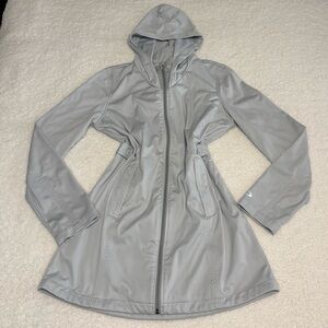 Oakley Women Light Blue Full Zip Hooded Long Parka Jacket